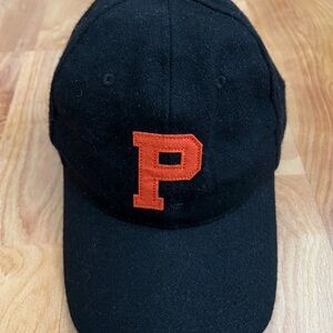 NWOT Vintage Throwback Princeton Black Wool Nylon Blend Fitted Cap sz 7&3/8